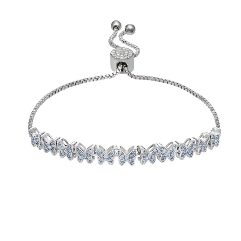Brilliance Silver and Blue Butterfly Bracelet
